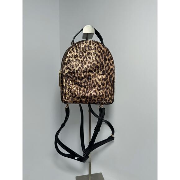 Kate Spade Amelia Metallic Leopard Mini Convertible Backpack - Picture 11 of 14